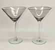2 Vintage Glass Martini Glasses B. The maker and date of creation are unknown. Each glass is Image - 5
