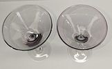 2 Vintage Glass Martini Glasses B. The maker and date of creation are unknown. Each glass is Image - 6