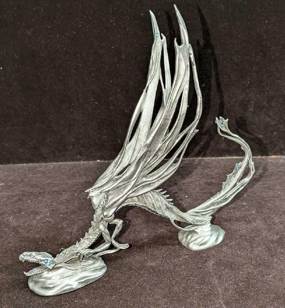 Rawcliffe Pewter Dream Dragon Figurine. This was dated on the bottom for the year 1998. This is 