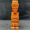 Hand Carved Wooden Figure Tiki Aztec Incan Polynesian Style Design Wood Figure. Hand-carved Image - 1