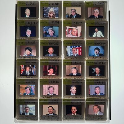 Political Press Photo Slide Transparency Archive Public Officials Mario Cuomo. Collection of 