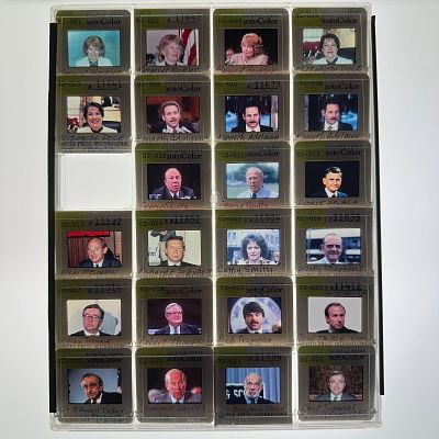 Political Scientific and Public Figure Press Photo Slide Collection 23 Slides. Collection of 