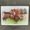 Framed British Horse Sport Hunt Scene Print Artwork. Framed colored hunt scene print depicting a Image - 2