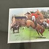 Framed British Horse Sport Hunt Scene Print Artwork. Framed colored hunt scene print depicting a Image - 3
