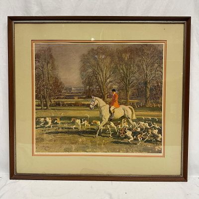 Sir Alfred Mounnings A November Morning Hunting Scene Print. Framed print after Sir Alfred 