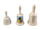 3 Vintage Porcelain Souvenir Bells Florida Key West Aquarium. This lot includes: 
(1) Key West Image - 8