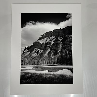 Black and White Landscape Photograph Print Mountain and Golf Course Scene Large Format B. Large 