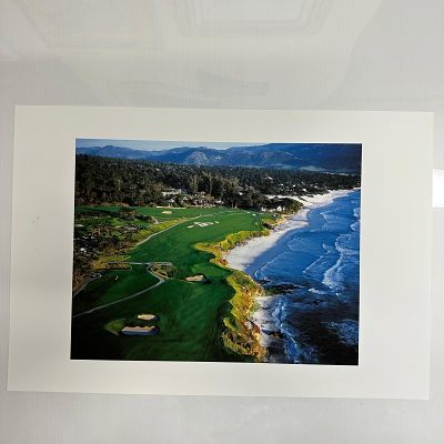 Pebble Beach Golf Links Aerial Coastal View Color Photo Print California. Aerial photographic 