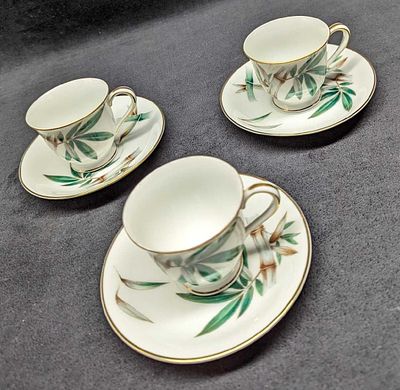 3 Vintage Noritake China 5665 Demitasse Cups & Saucers B. 3 Vintage Noritake China 5665 
