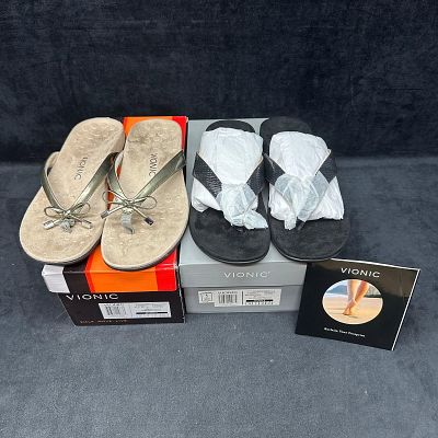 Vionic Womens Sandals Lot 2 Pairs Bella II and Hilda Woven Size 10. A lot of 2 pairs of Vionic 