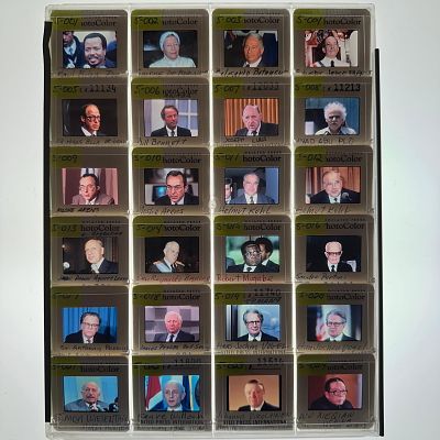 Collection of International Political Leader Press Photo Slides 24. Collection of vintage 
