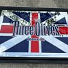 Three Olives Vodka Framed Mirror Bar Sign Union Jack Design. Framed bar mirror advertising Three Image - 2