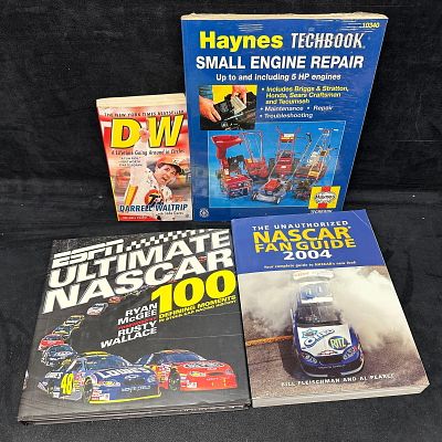 NASCAR Books and Small Engine Repair Manual Lot ESPN Ultimate NASCAR Hardcover. Group of four 