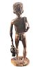 Large Hand Carved Wooden Tribal Hunter Statue. The maker and date of creation are unknown. Is Image - 2