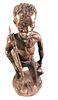 Large Hand Carved Wooden Tribal Hunter Statue. The maker and date of creation are unknown. Is Image - 4