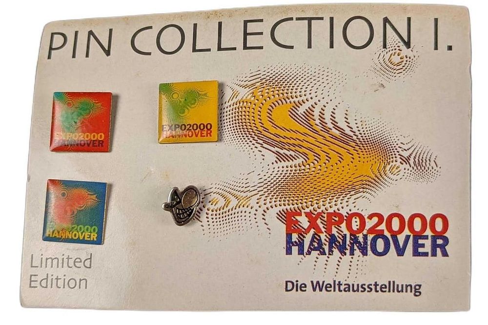 Rare German Expo2000 Worlds Fair Pin Collection 1. This comes with four different pins, which 