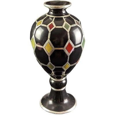 Large 20" Resin Colorful Diamond Design Vase. Is approx 9" x 9" x 20" and it weighs 8lbs. The 