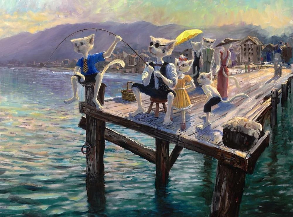S&N Ivan Clarke "Sunday Fishing" Medium Gicl&eacute;e. S&amp;N Ivan Clarke "Sunday Fishing" Medium 