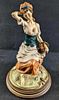 JB Giuseppe Armani Lady Figurine With Basket. Hand-painted Capodimonte porcelain of an woman in Image - 2