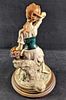 JB Giuseppe Armani Lady Figurine With Basket. Hand-painted Capodimonte porcelain of an woman in Image - 3