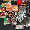 Coca Cola Advertising and Collectibles Assortment Tins Sign Coasters Cards and Accessories. Mixed Image - 2