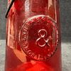 Embossed Red Glass Hanging Lantern Type Jar with Handle. This item is in pre-owned, previously Image - 5