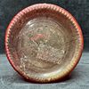 Embossed Red Glass Hanging Lantern Type Jar with Handle. This item is in pre-owned, previously Image - 6