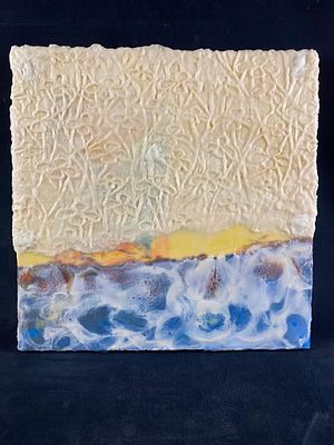 Etta Jean Juge Coming Ashore Encaustic Mixed Media This piece entitled "Coming Ashore" by Etta 