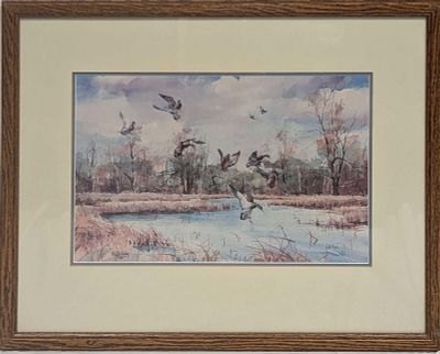 Framed S&N Keith Andry Going To Pot Ducks Print. Framed S&amp;N Keith Andry Going To Pot Ducks 
