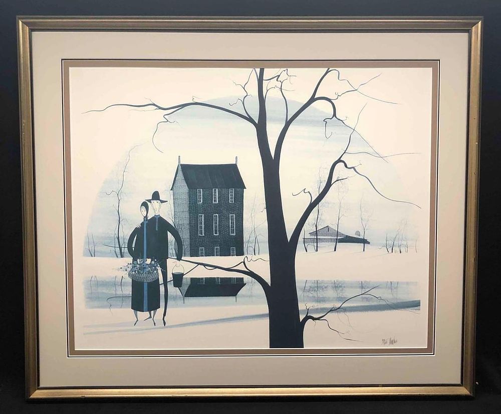 P. Buckley Moss S&N Amish Couple Print. P. Buckley Moss S&amp;N Amish Couple Print. This framed 
