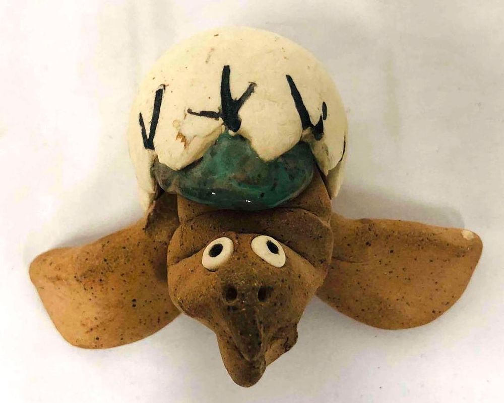 Ceramic Turtle Coming Out Of Egg. This lot contains a Ceramic Turtle Coming Out Of Egg. It is 
