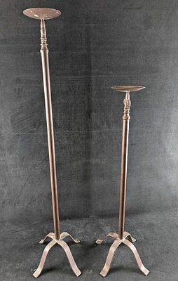 2 Home Interior Design Metal Floor Candle Holders. The tall one is approx 8" x 8" x 39". The 