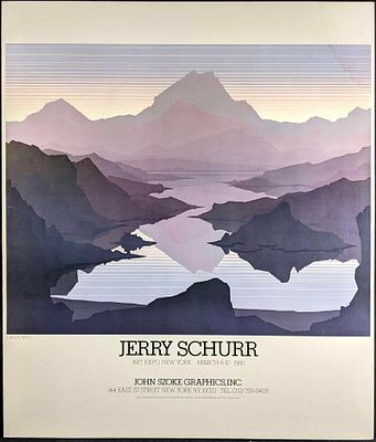 Artist Jerry Schurr New York Art Expo Poster 1980 This is a rare 1980s New York Art Expo poster 