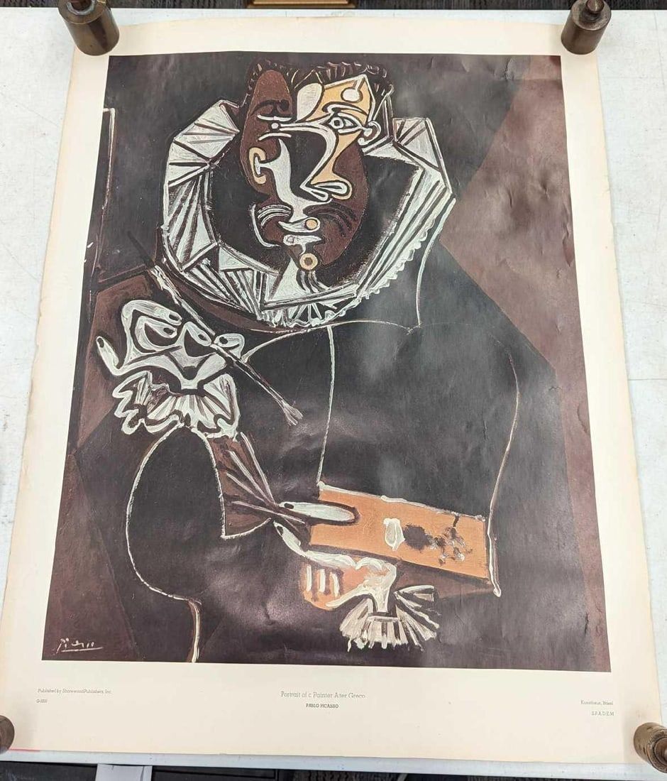 Lot 471: Vintage Pablo Picasso Portrait Of A Painter After El Greco Print