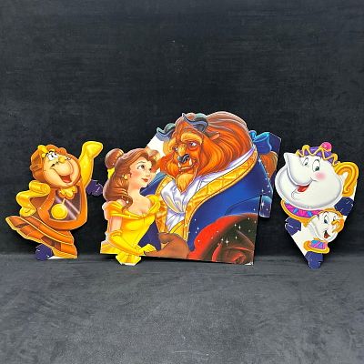 Disney Beauty and The Beast Cardboard Standee Cutout Display Belle Cogsworth Mrs. Potts Chip. Col 