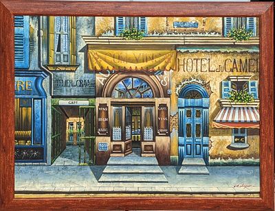 JB Framed Textured Print French Hotel & Bar. JB Framed Textured Print French Hotel &amp; Bar. 