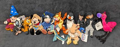 12 Disney Mary Poppins Fantasia Bambi Mickey Goofy Tigger Bean Bags. Please see the images for 