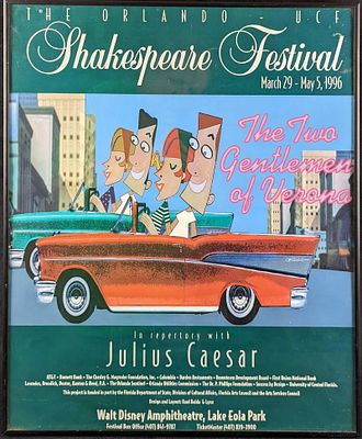 The Two Gentlemen Of Verona Shakespeare Festival. Framed "The Two Gentlemen Of Verona" 