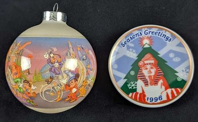 Disney 25th Anniversary And Sphinx Ornament Lot. This lot includes one Walt Disney World 25th 