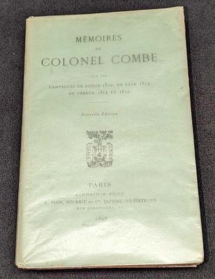 1896 Memoires Du Colonel Combe Softcover Book. This was published by Librairie Plon (Paris)in 