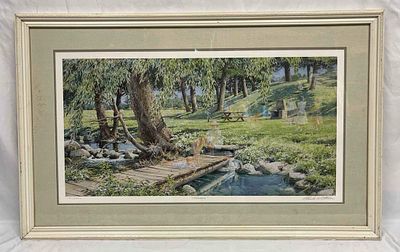 Framed And Signed Limited Edition Print Picnic By Charles L. Peterson. This lot contains a 