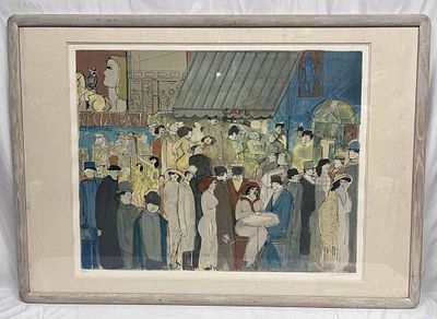 Framed Limited Edition Serigraph "April Cafe" By David Schneuer. This lot contains a Framed 