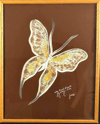 Vintage Framed Lucid Lines Wish I Could Fly Away. Here is a rather rare framed "When I Wish I 