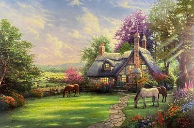 Thomas Kinkade A Perfect Summer Day Lithograph From 2001, A Perfect Summer Day by Thomas 