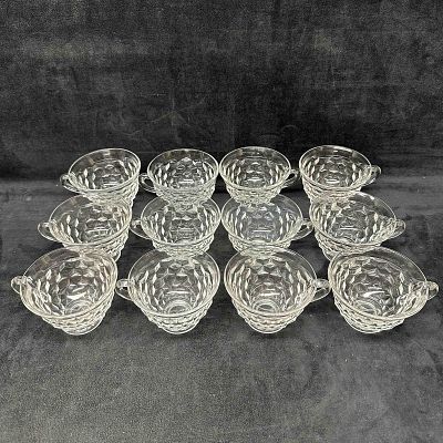Fostoria American Twelve Flared Footed Punch Drink Glass Cup Set. No chips, cracks, or breaks in 