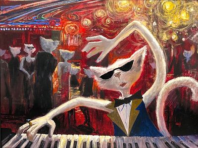 S&N Ivan Clarke "Jazz Tom" Framed Gicl&eacute;e. S&amp;N Ivan Clarke "Jazz Tom" Framed Gicl&eacute;e Signed 