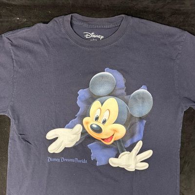 Vintage 90s Mickey Mouse T Shirt Mens L Double Sided Disney Dreams Florida. Pre-owned; light 