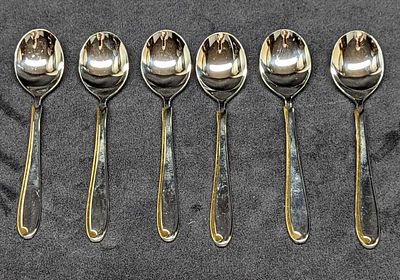 6 Retired Mikasa Estasi Stainless Teaspoons. This series was released from 1982 - 2004. Each 