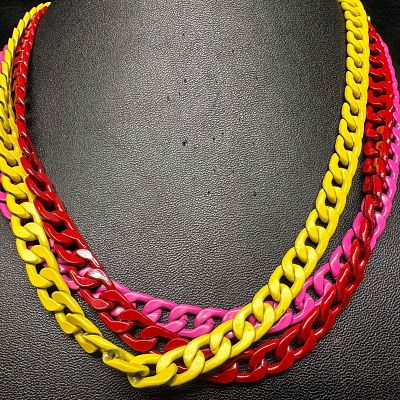 Melania Clara and Alexa Rae Multi Colored Chain Necklace Set. This Alexa Rae and Melania Clara 