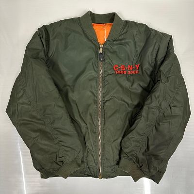 Crosby Stills Nash and Young CSNY Tour 2000 Bomber Jacket Green Orange. Vintage Crosby, Stills 